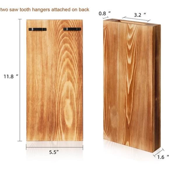 2 Pack Wood Wall Planter for Dried Flowers and Artificial Greenery Plants - Picture 4 of 4